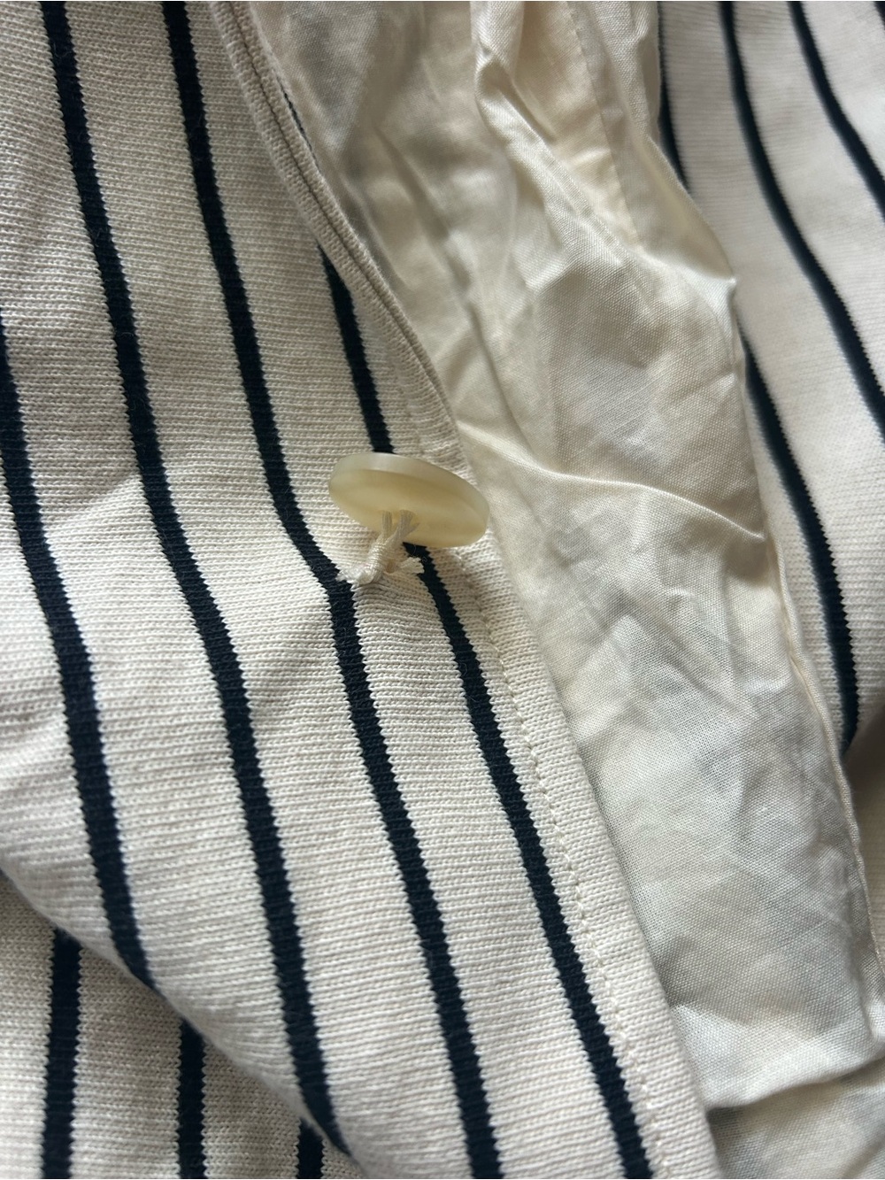 Polo by Ralph Lauren Cream Blazer with Navy Pinstripes and Crest Patch Cotton - Picture 4 of 16